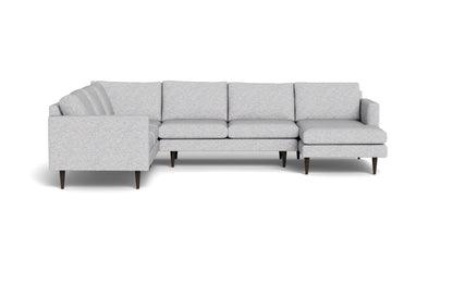 Wallace 131" Untufted Corner Sectionals w. Right Chaise - Delray Smoke