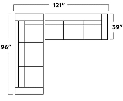 Track 121" Leather Left Corner Sectional -