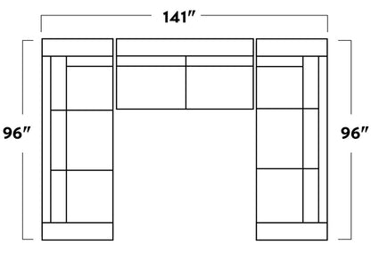 Track 141" Corner Sofa U Sectional - ELLIOT CELADON