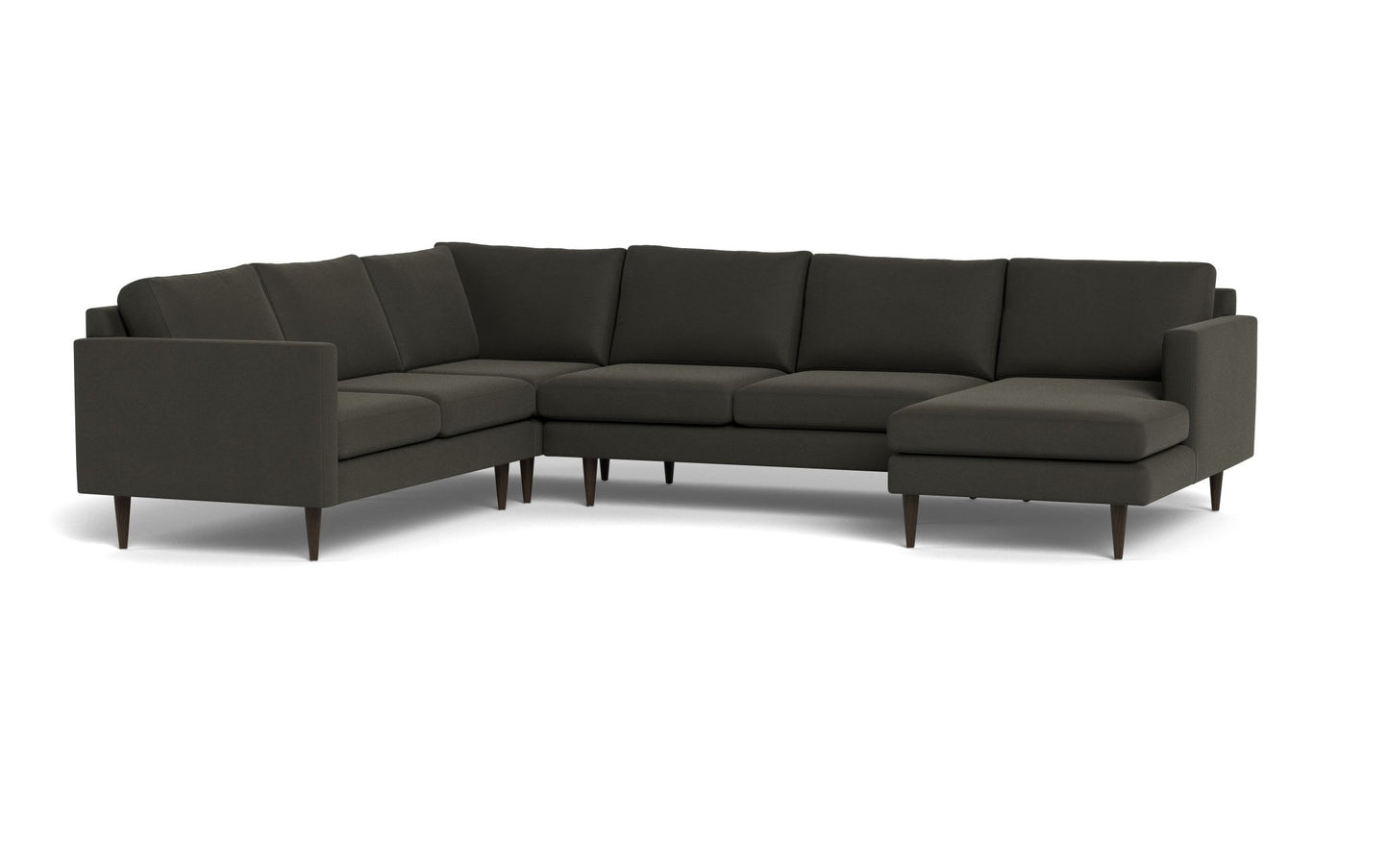 Wallace Untufted Corner Sectional w. Right Chaise - Bella Smoke