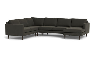 Wallace 131" Untufted Corner Sectionals w. Right Chaise - Dream Chocolate