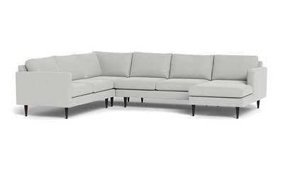 Wallace Untufted Corner Sectional w. Right Chaise - Bella Grey