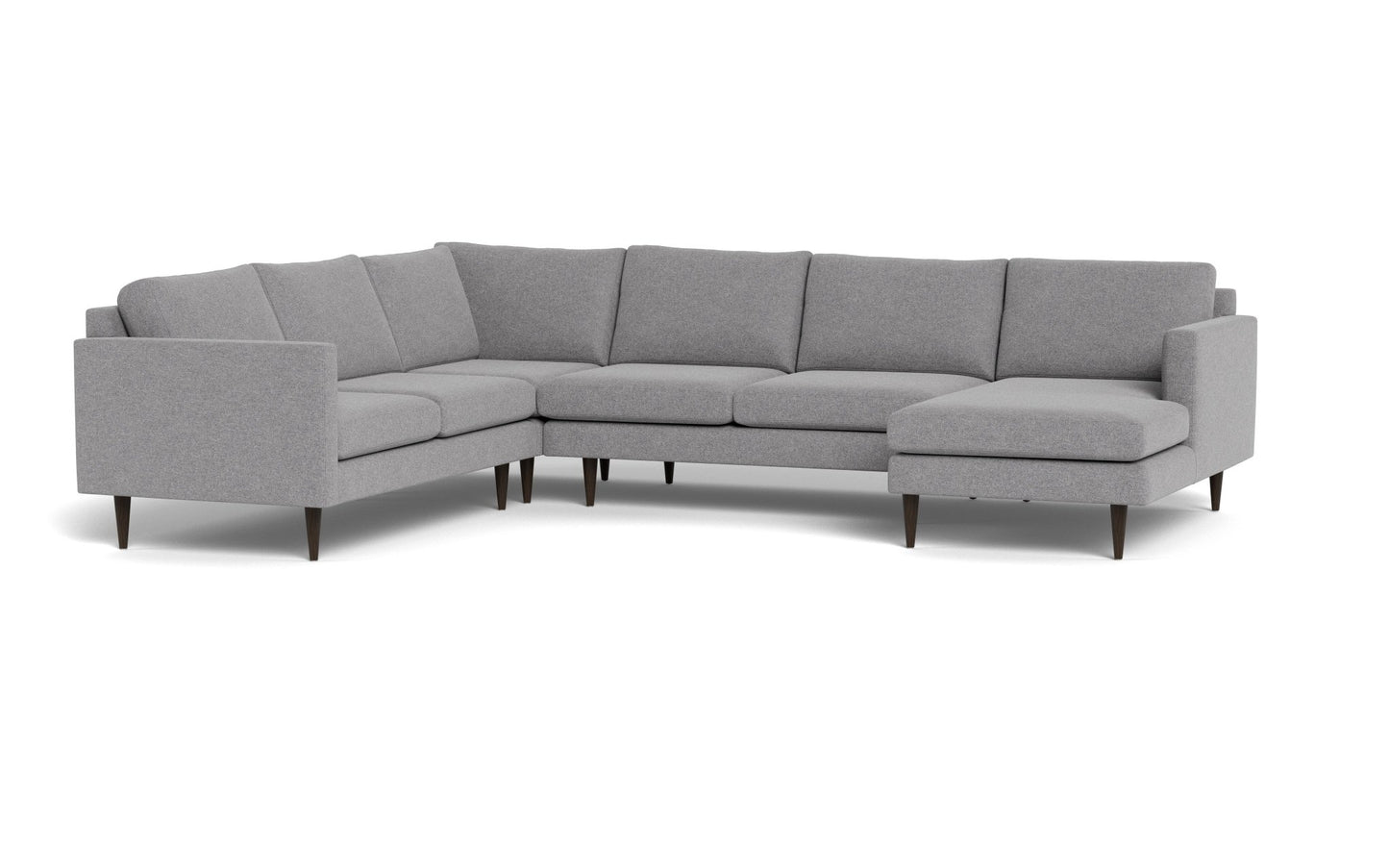 Wallace Untufted Corner Sectional w. Right Chaise - Villa Platinum