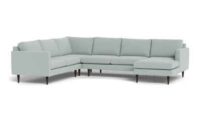 Wallace 131" Untufted Corner Sectionals w. Right Chaise - Peyton Light Blue