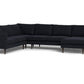 Wallace Untufted Corner Sectional w. Right Chaise - Bella Black