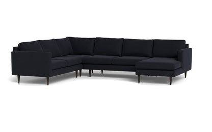 Wallace 131" Untufted Corner Sectionals w. Right Chaise - Dream Onyx