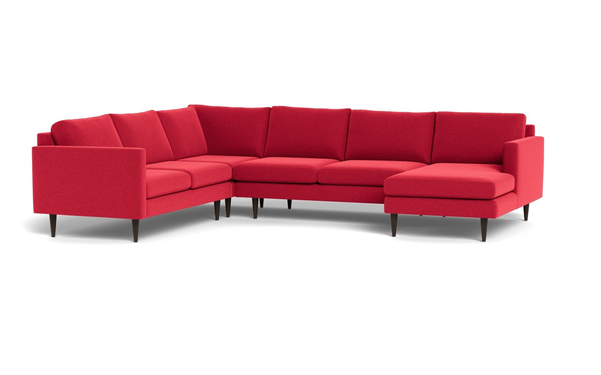 Wallace Untufted Corner Sectional w. Right Chaise - Bennett Red