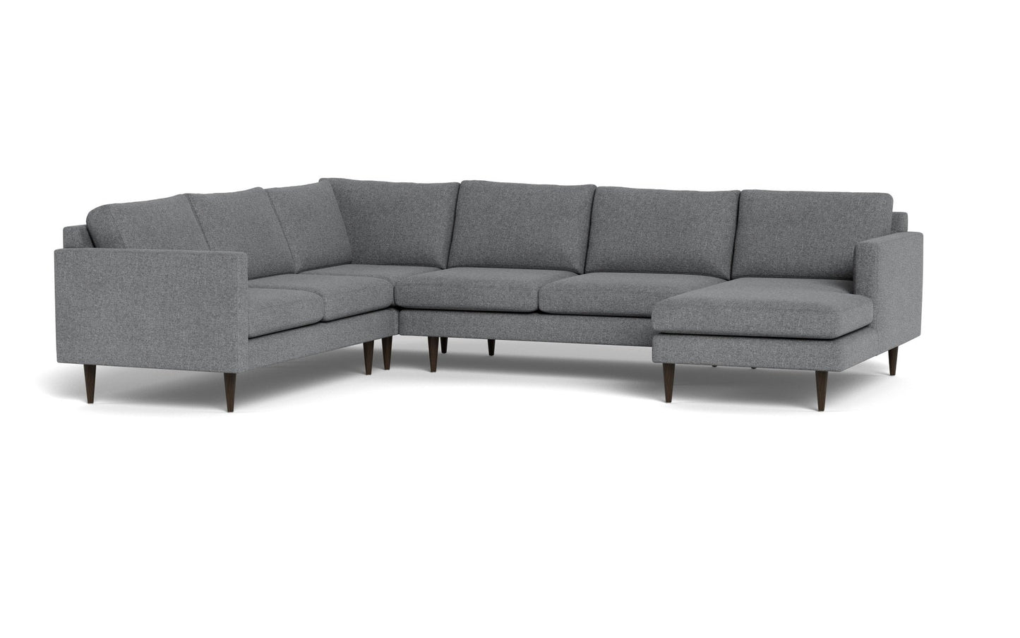 Wallace Untufted Corner Sectional w. Right Chaise - Grande Steel
