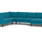 Wallace Untufted Corner Sectional w. Right Chaise - Bella Peacock