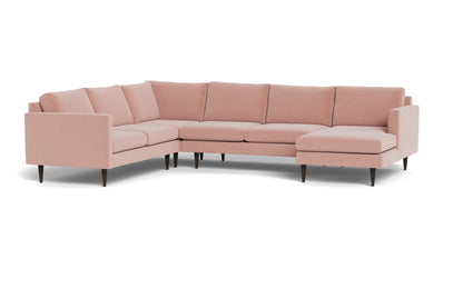 Wallace 131" Untufted Corner Sectionals w. Right Chaise - Superb Peacock