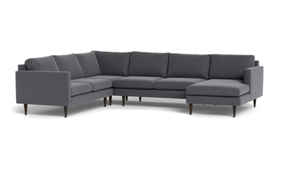 Wallace 131" Untufted Corner Sectionals w. Right Chaise - Bennett Charcoal