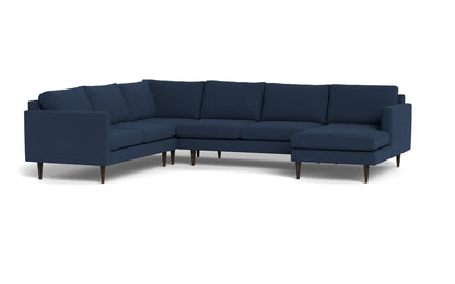 Wallace 131" Untufted Corner Sectionals w. Right Chaise - Peyton Navy